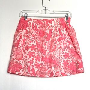 J CREW Mini Skirt Size XS Pink/White Floral 085